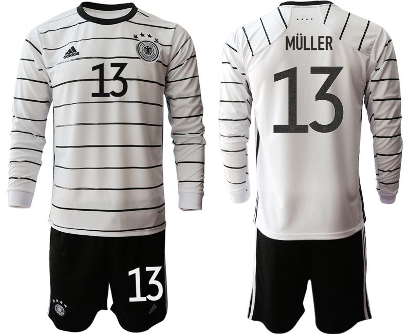 Men 2021 World Cup National Germany home long sleeve #13 white Soccer Jerseys1->->Soccer Country Jersey
